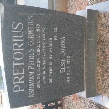 PRETORIUS Abraham Petrus Cornelius 1934-1970 &amp; Elsie Jozina 1932-
