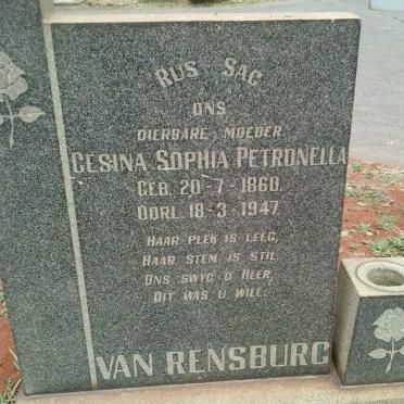 RENSBURG Gesina Sophia Petronella, van 1860-1947