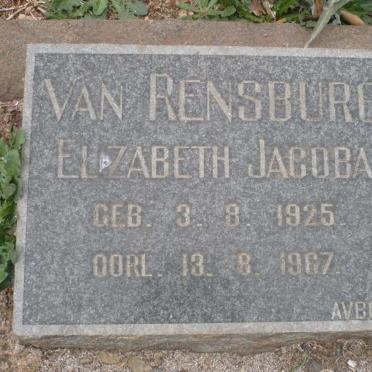 RENSBURG Elizabeth Jacoba, van 1925-1967