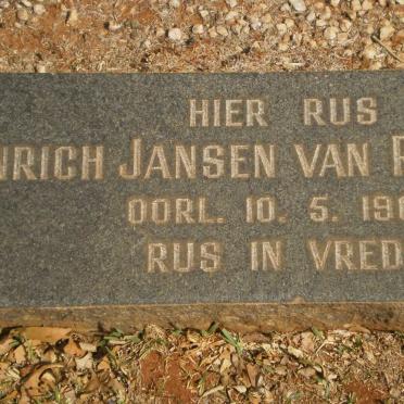 RENSBURG Enrich, Jansen van -1960