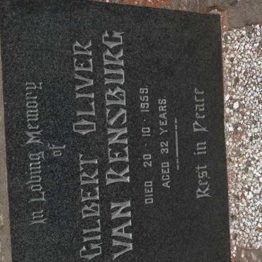 RENSBURG Gilbert Oliver, van -1959