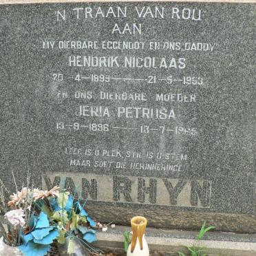 RHYN Hendrik Nicolaas, van 1899-1953 &amp; Jeria Petrusa 1896-1965