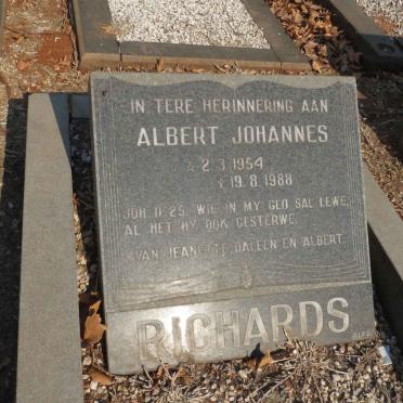 RICHARDS Albert Johannes 1954-1988
