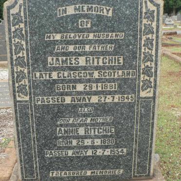 RITCHIE James 1881-1945 &amp; Annie 1880-1954