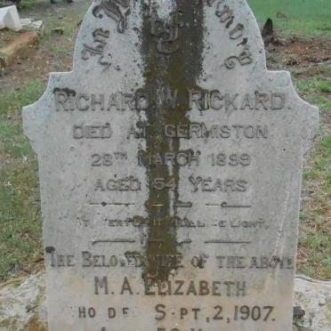 RICKARD Richard W. -1899 &amp; M.A. Elizabeth -1907