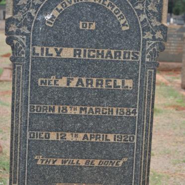 RICHARDS Lily nee FARRELL 1884-1920