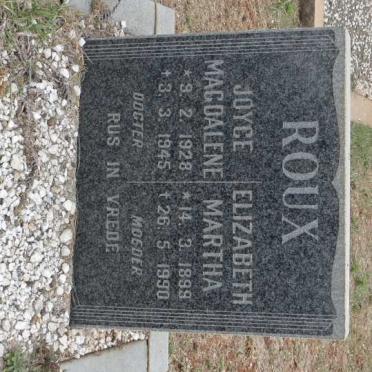 ROUX Elizabeth Martha 1899-1990 :: ROUX Joyce Magdalene 1928-1945