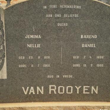 ROOYEN Barend Daniel, van 1888-1960 &amp; Jemima Nellie 1891-1965