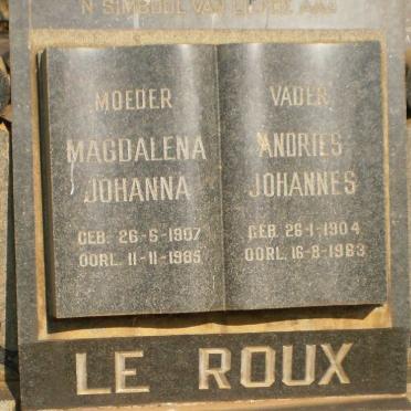 ROUX Andries Johannes, le 1904-1963 &amp; Magdalena Johanna 1907-1985