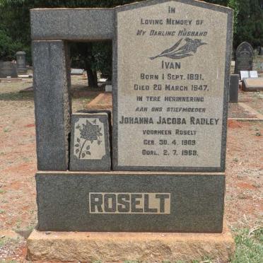 ROSELT Ivan 1891-1947 &amp; RADLEY Johanna Jacoba voorheen ROSELT 1909-1968