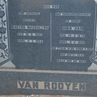 ROOYEN Dirk Jan, van 1876-1950 &amp; Martha Magdalena 1882-1964