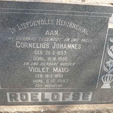ROELOFSE Cornelius Johannes 1897-1950 &amp; Violet Maud 1895-1982