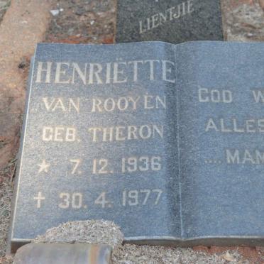 ROOYEN Henriëtte, van nee THERON 1936-1977
