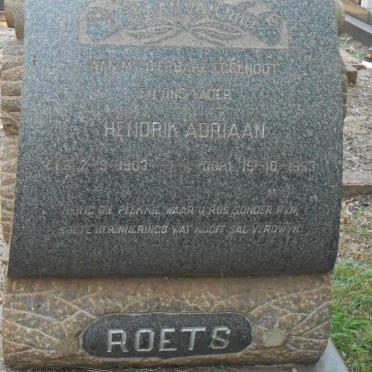 ROETS Hendrik Adriaan 1903-1953