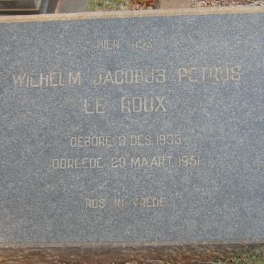 ROUX Wilhelm Jacobus Petrus, le 1933-1951