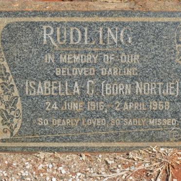 RUDLING Isabella C. nee NORTJE 1916-1958
