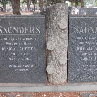 SAUNDERS William Arthur 1906-1966 &amp; Maria Aletta 1907-1980