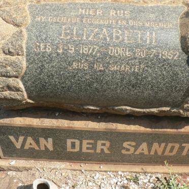SANDT Elizabeth, van der 1877-1952
