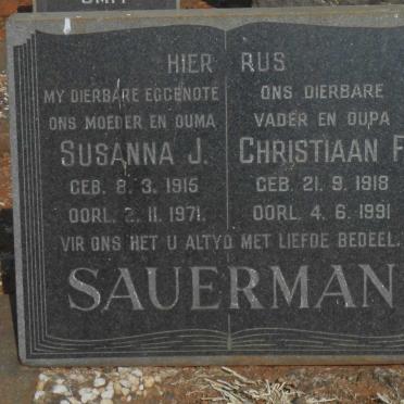 SAUERMAN Christiaan F. 1918-1991 &amp; Susanna J. 1915-1971