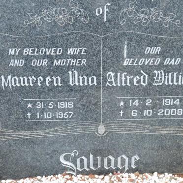 SAVAGE Alfred William 1914-2008 &amp; Maureen Una 1918-1957