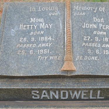SANDWELL John Percy 1879-1951 &amp; Hetty May 1884-1951