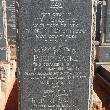 SACKE Philip -1941 :: SACKE Rupert -1936