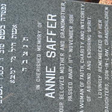 SAFFER Annie -1981