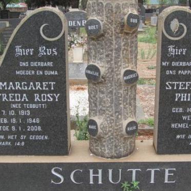 SCHUTTE Stefanus Phillipus 1904-1967 &amp; Margaret Freda Rosy TEBBUTT 1913-2008