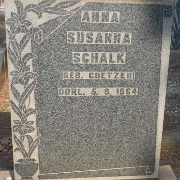 SCHALK Anna Susanna nee COETZER -1964