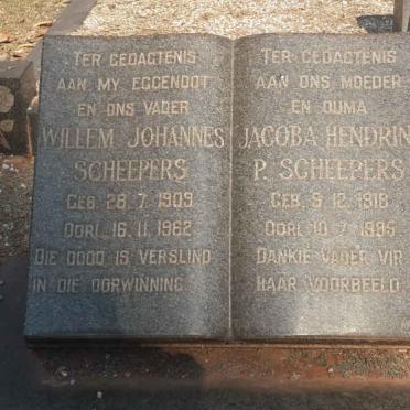 SCHEEPERS Willem Johannes 1909-1962 &amp; Jacoba Hendrina P. 1918-1985
