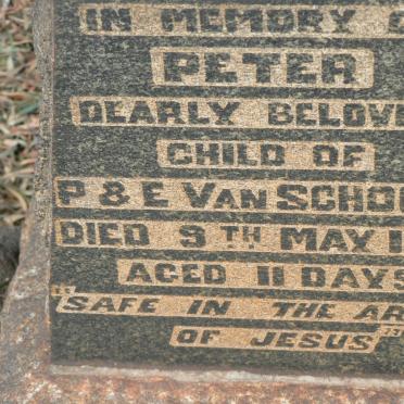 SCHOOR Peter, van -1924