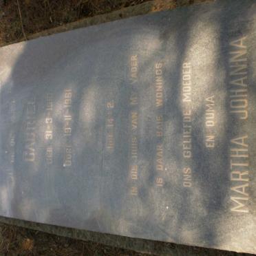 SCHOEMAN Gabriel 1910-1961 &amp; Martha Johanna 1913-1982