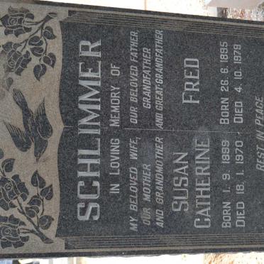 SCHLIMMER Fred 1895-1979 &amp; Susan Catherine 1899-1970