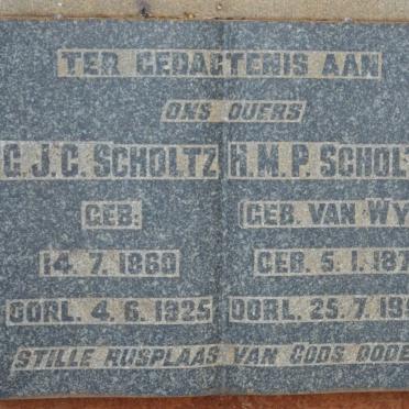 SCHOLTZ G.J.C. 1860-1925 &amp; H.M.P. VAN WYK 1871-1954