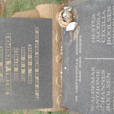 SCHEEPERS Johanna J. nee REYNEKE 1902-1955