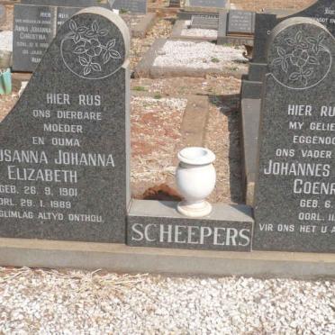 SCHEEPERS Johannes Jurgens Coenraad 1893-1981 &amp; Susanna Johanna Elizabeth 1901-1989