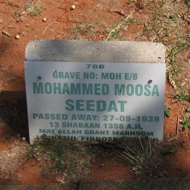 SEEDAT Mohammed Moosa -1939