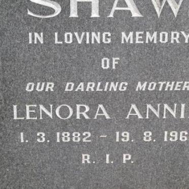 SHAW Lenora Annie 1882-1966
