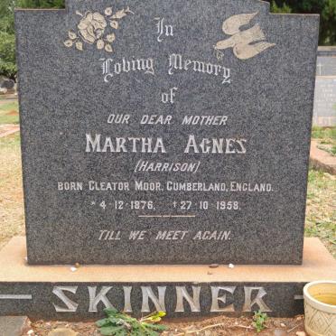 SKINNER Martha Agnes nee HARRISON 1876-1958