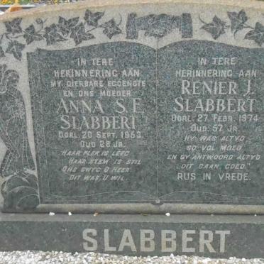SLABBERT Renier J. -1974 &amp; Anna S.E. -1953