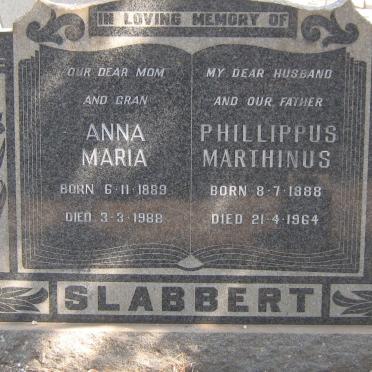 SLABBERT Phillippus Marthinus 1888-1964 &amp; Anna Maria 1889-1988