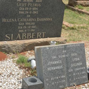 SLABBERT Gert Petrus 1884-1943 &amp; Helena Catharina Barindina VOSLOO 1887-1951