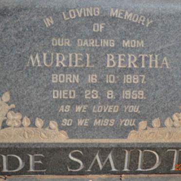 SMIDT Muriel Bertha, de 1887-1959