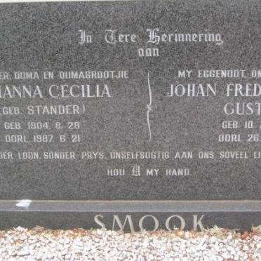 SMOOK Johan Frederick Gustaaf 1901-1967 &amp; Johanna Cecilia STANDER 1904-1987