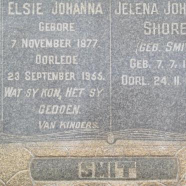 SMIT Elsie Johanna 1877-1955 :: SHORE Jelena Johanna nee SMIT 1915-1984