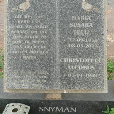 SNYMAN Christoffel Jacobus 1959- &amp; Maria Susara 1959-2003