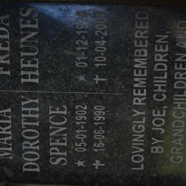 SPENCE Maria Dorothy 1902-1990 :: HEUNES Freda 1928-2009