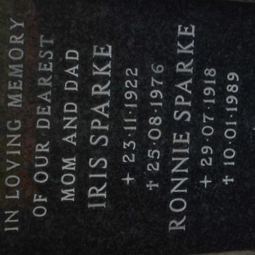 SPARKE Ronnie 1918-1989 &amp; Iris 1922-1976