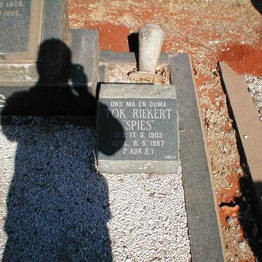 RIEKERT Tok nee SPIES 1903-1987