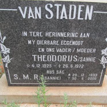 STADEN Theodorus, van 1925-1972 &amp; S.M.R. 1933-2005